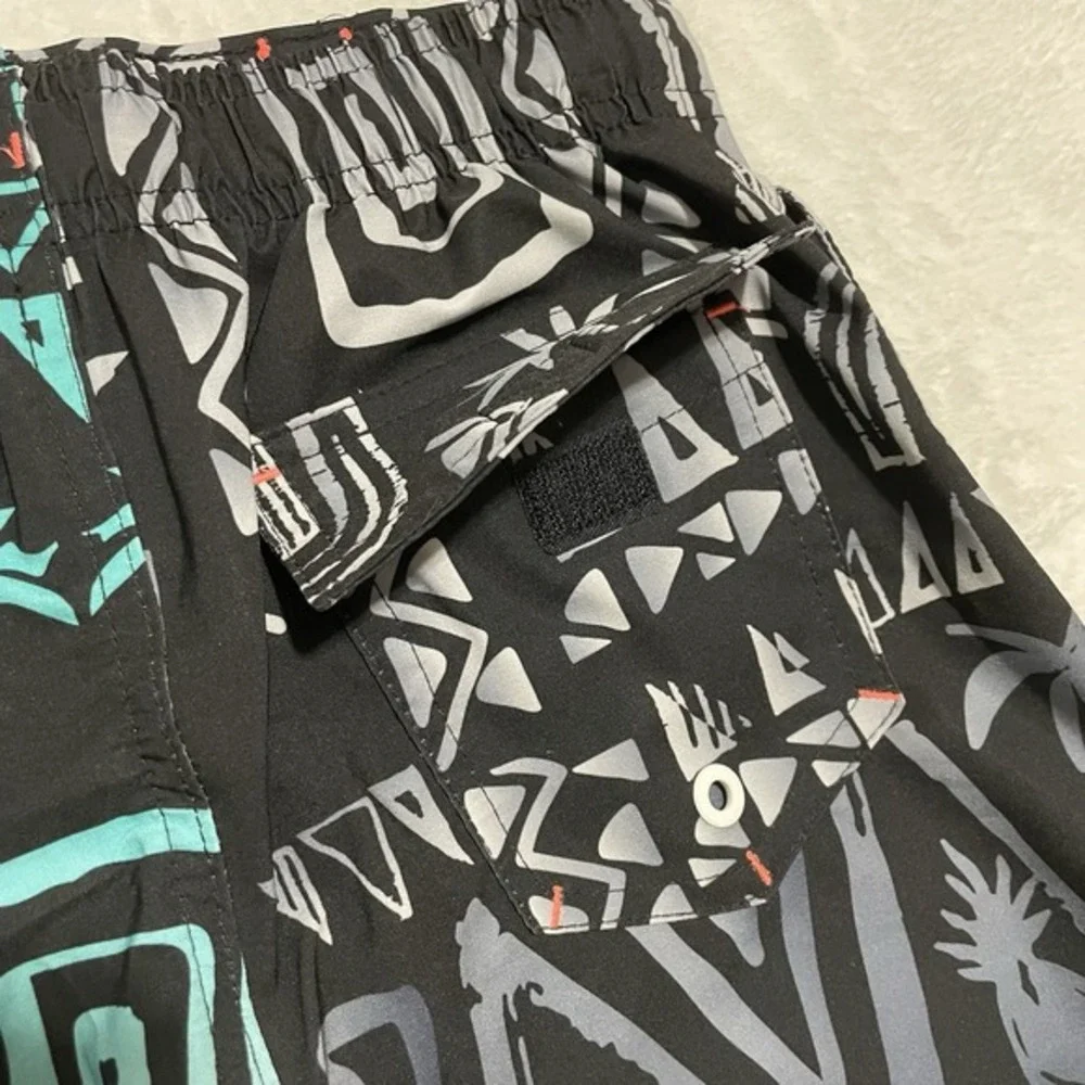 NEW Wonder Nation Shorts Swim Trunks Quick Dry Youth‎ Boys Medium 8 Fish Bone